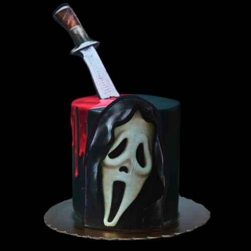 2024 Scary Mask Cake with Sword