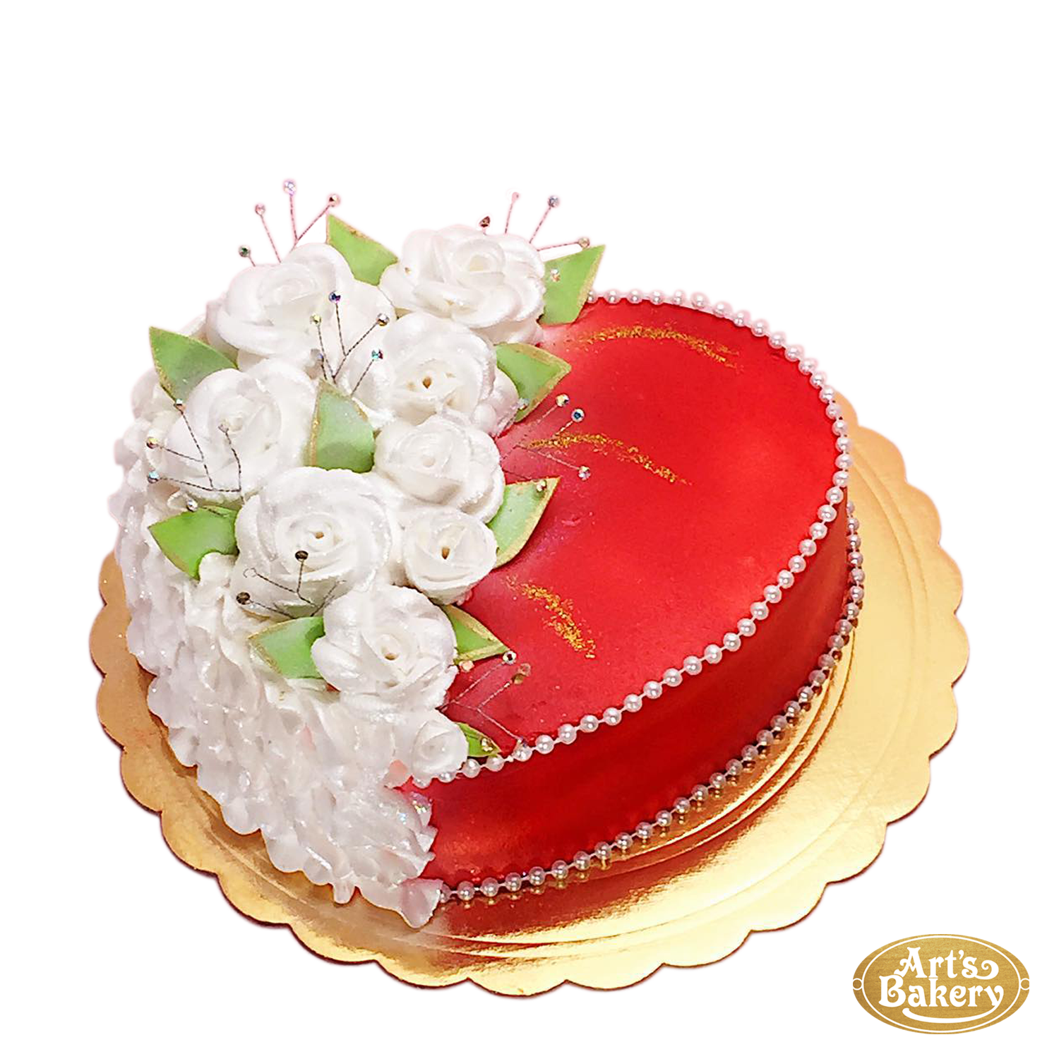 Heart Rose-Filled Basket Cake